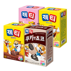 제티)초코/딸기/바나나/쿠키앤초코 4종 (17gX20개입)